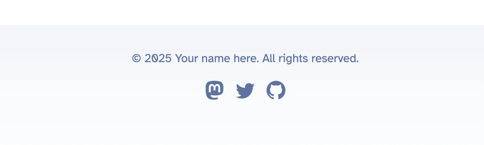 the original blog footer