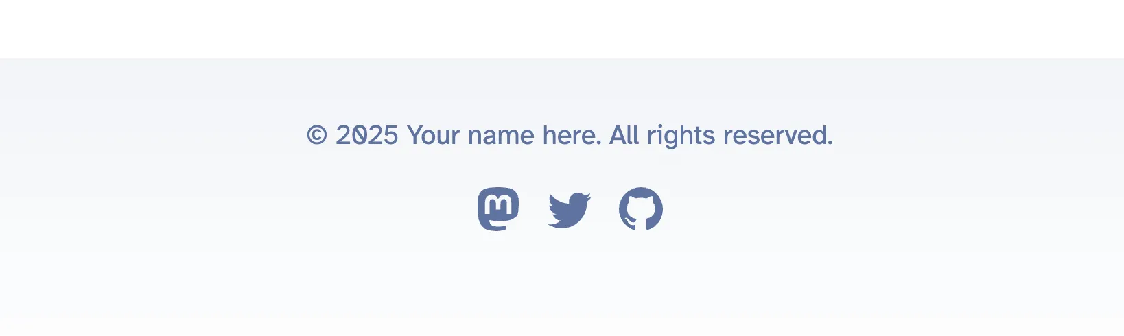 the original blog footer