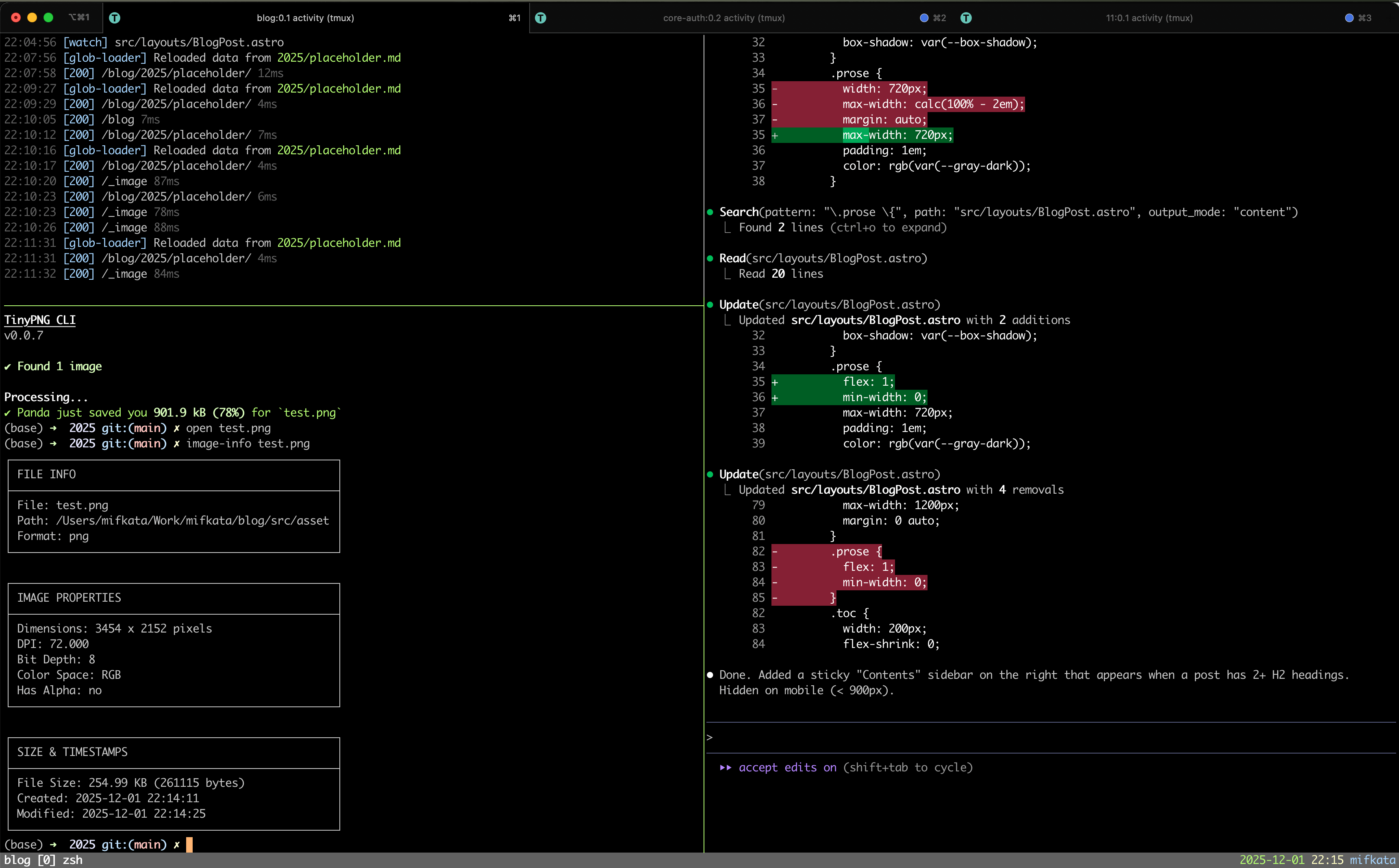 tmux setup