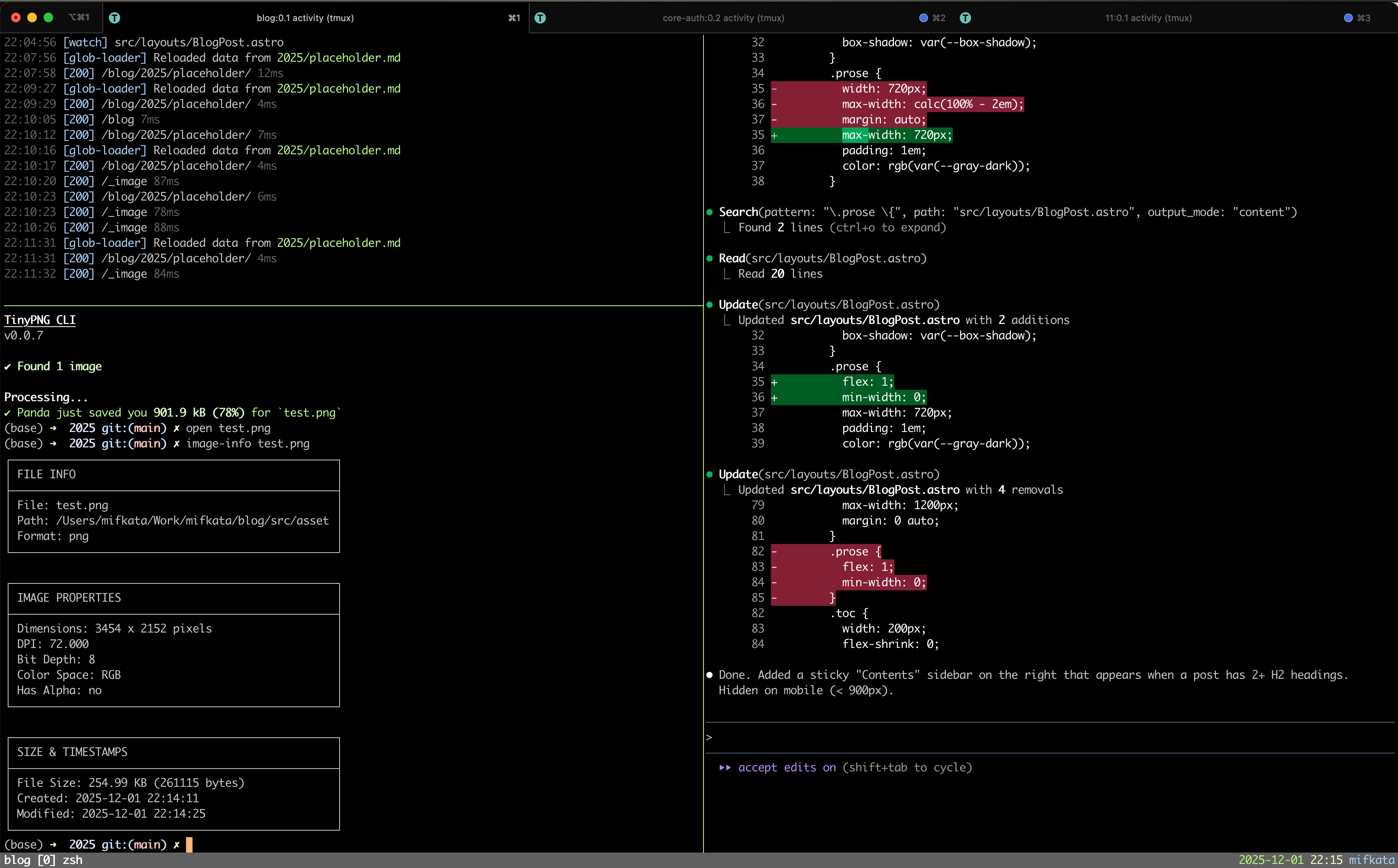 tmux setup